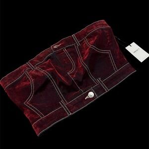 Forever 21 Red Velvet Strapless Top